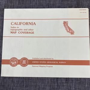 CA USGS Index to Topographic Map Coverage NEW CONDITION